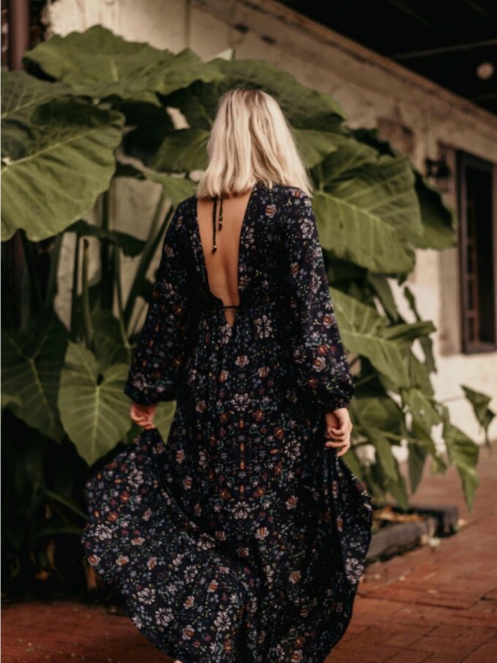 lovestitch Black Floral High-Low Maxi Dress